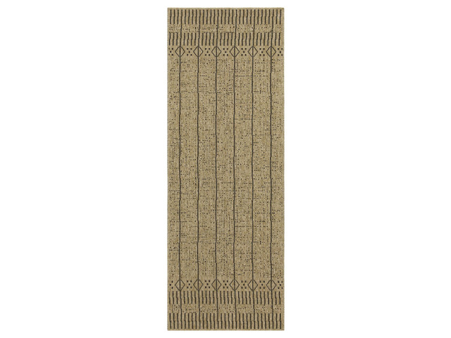 Jute/Black 2 ft. 7 in. x 7 ft. 3 in. Indoor/Outdoor Area Rug
