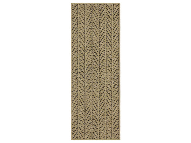 Jute/Black 2 ft. 7 in. x 7 ft. 3 in. Indoor/Outdoor Area Rug
