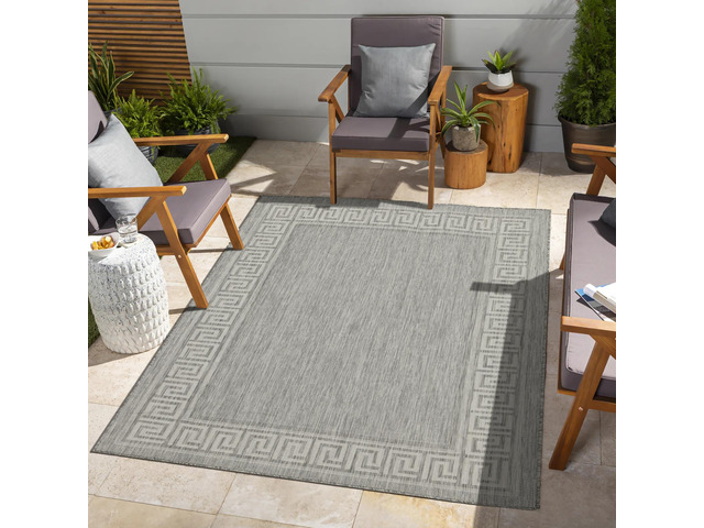 Sunshine GC_HAR2003 Silver 7 ft. 10 in. x 10 ft. 3 in. Indoor/Outdoor Area Rug