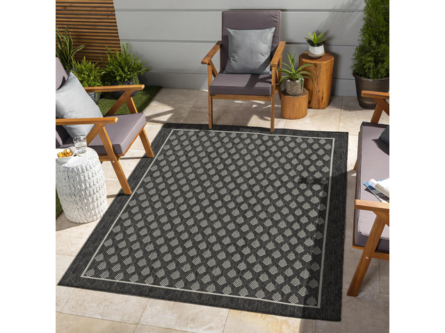 Sunshine GC_HAR2008 Anthracite 7 ft. 10 in. x 10 ft. 3 in. Indoor/Outdoor Area Rug