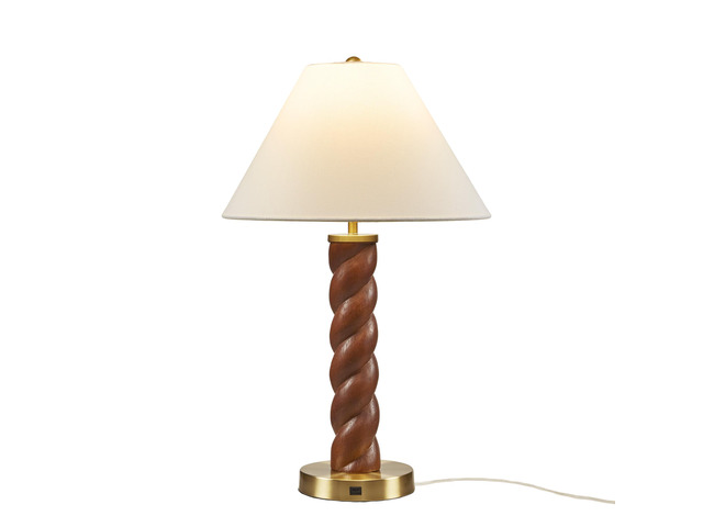 1- Piece one Size Textured Ceramic Table Lamp with Fluted Fabric Shade