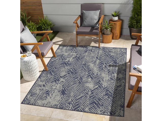Sunshine GC_HAR2010 Blue 7 ft. 10 in. x 10 ft. 3 in. Indoor/Outdoor Area Rug