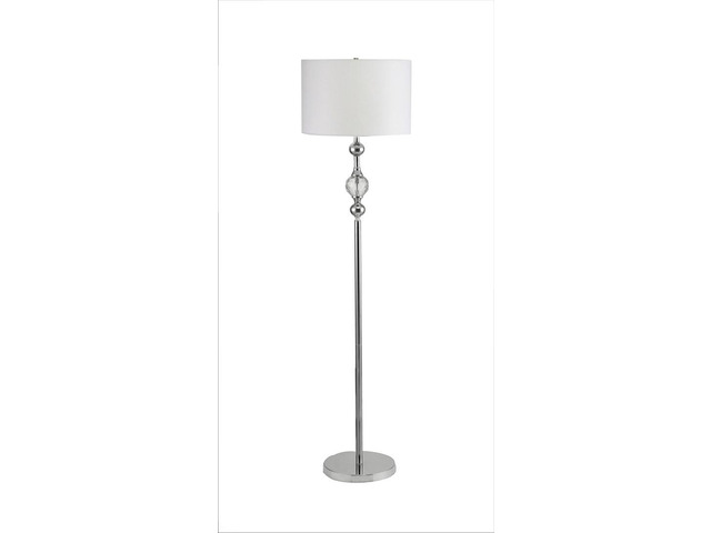 62.5' Tall Metal Floor Lamp' Leona' with Chrome Finish and Crystal Accents