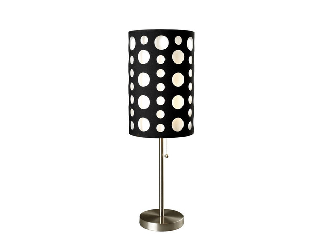 33' Tall Metal Table Lamp, Retro Design with Black and White Shade