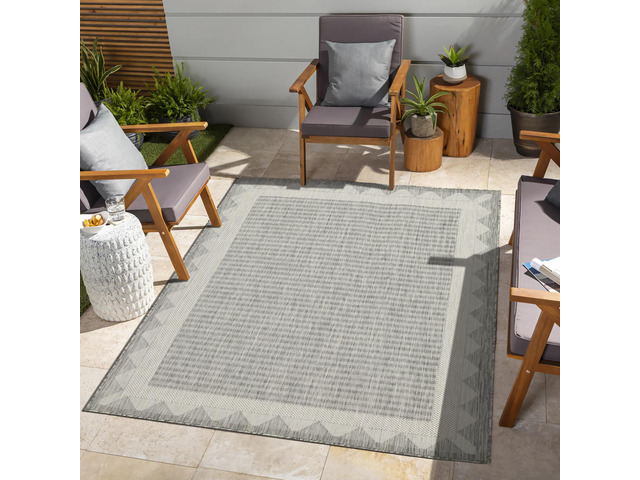 Sunshine GC_HAR2015 Silver 7 ft. 10 in. x 10 ft. 3 in. Indoor/Outdoor Area Rug