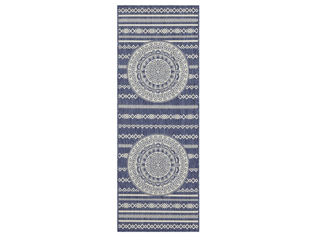 Sunshine GC_HAR2016 Blue 2 ft. 7 in. x 7 ft. 3 in. Indoor/Outdoor Area Rug