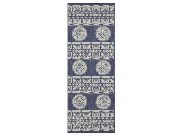 Sunshine GC_HAR2022 Blue 2 ft. 7 in. x 7 ft. 3 in. Indoor/Outdoor Area Rug
