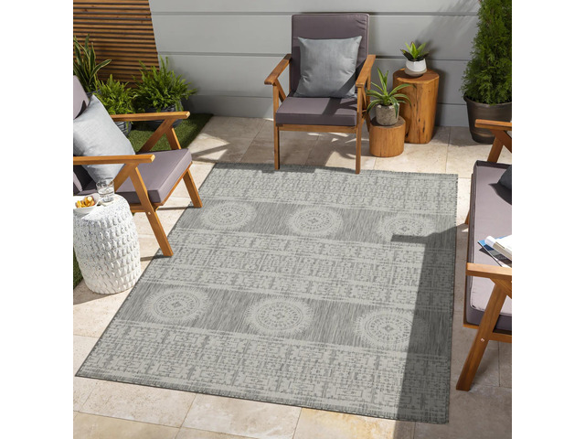 Sunshine GC_HAR2024 Silver 7 ft. 10 in. x 10 ft. 3 in. Indoor/Outdoor Area Rug