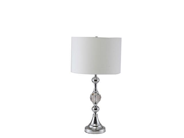 29.5' Tall Metal Table Lamp' Leona' with Chrome Finish and Crystal Accents