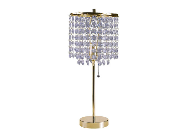 20.25' Tall Metal Table Lamp' Deco Glam' with Gold Finish and Crystal Accents