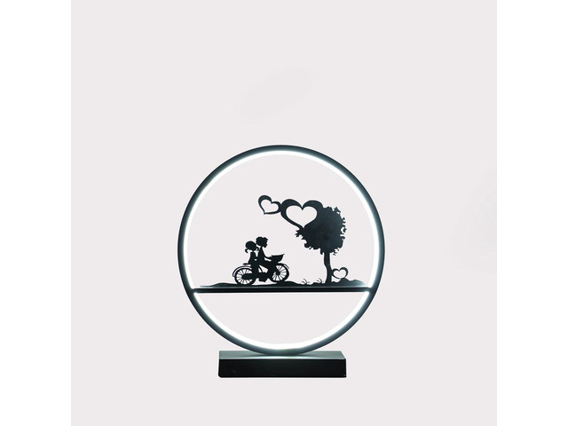 13-inch Girl and Boy on Bicycle Led Accent Table Lamp