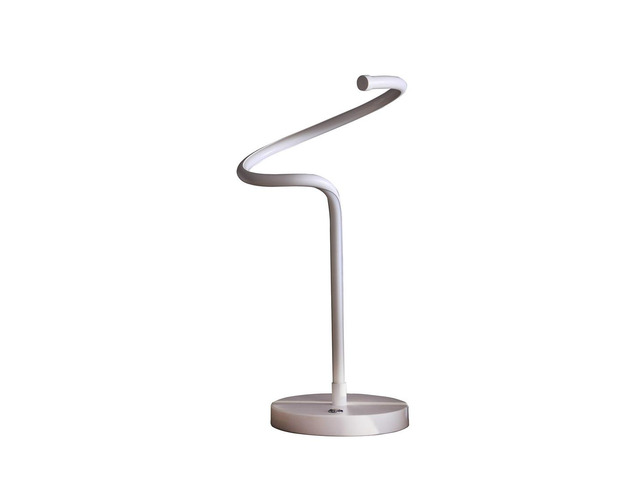19-inch Led Matte White Curvilinear S-Curve Spiral Tube Led Table Lamp