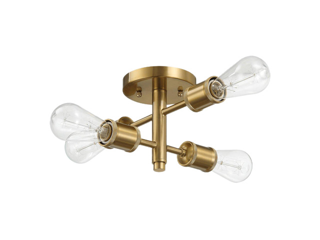 Ephemeral Four Lights Semi Flush Mount Retro Hallway Kitchen Bedroom Living Room Ceiling Pendant 11'W × 6.5'H