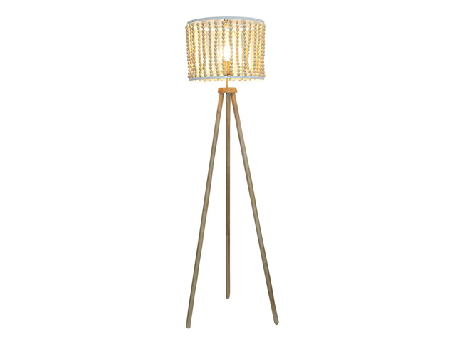 Reading Floor Lamp, Standing Light for Living Room Chair, Bedside & Study Area, Brillo Three Legged Floor Lamp Natural 110V