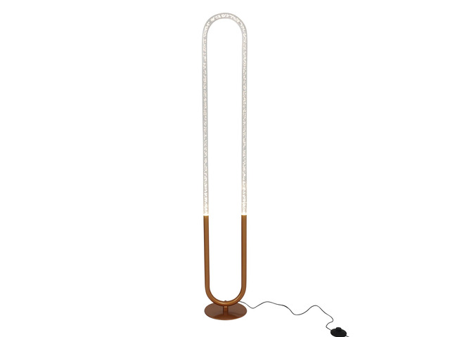 Contemporary Floor Lamp, Led Standing Light for Living Room Centerpiece, Bedroom & Office Lighting, Zeon Led Floor Lamp Coarse Gold and Clear 110-120V