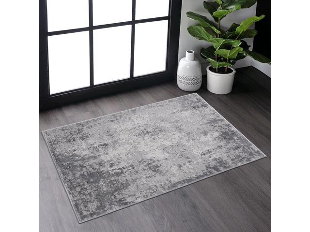 Collection 36*24 inch Light Grey / Abstract Doormat Rug