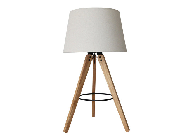 High Quality Hotel European Modern Bed Side Nightstand Decorative Led Table/Desk Lamp, Birch Three Legged Wooden Bar Table Lamp - Natural - Black 110V