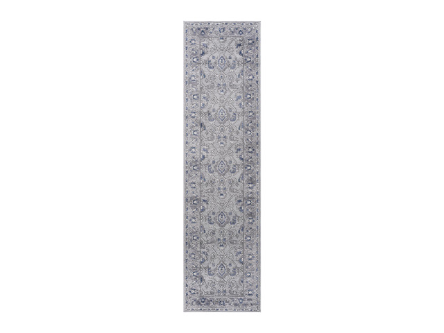 Collection 96*26 inch Grey / Blue / Oriental Runner Rug