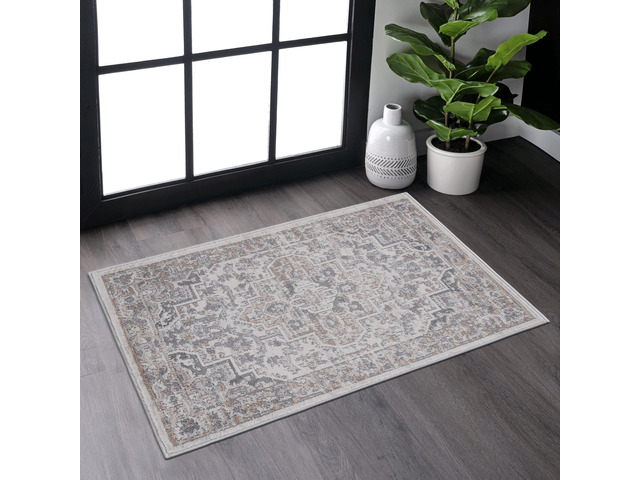 Collection 36*24 inch Ivory / Beige / Oriental Doormat Rug