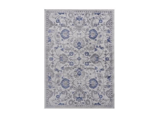 Collection 108*79 inch Blue / Silver / Oriental Area Rug