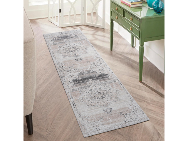 Collection 96*26 inch Cream / Beige / Medallion Runner Rug
