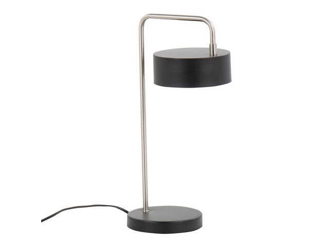 Contemporary Table Lamp in Nickel and Black Metal