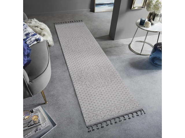 Collection 96*26 inch White / Ivory / Medallion Indoor / Outdoor Runner Rug