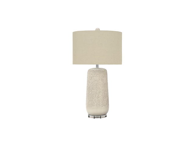 Lighting, 31'H, Table Lamp, Cream Ceramic, Beige Shade, Contemporary