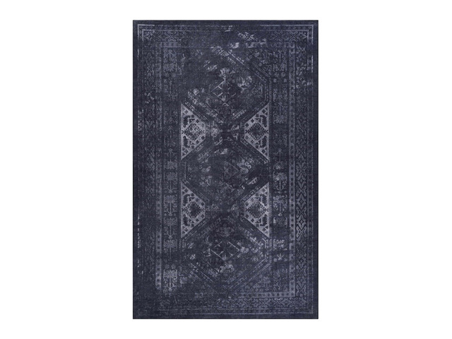 Black Washable Rug 72*48 inch Area Rug (Black+Gray, 72*48 inch)