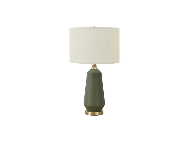 Lighting, 26'H, Table Lamp, Green Ceramic, Ivory / Cream Shade, Contemporary