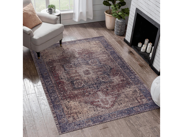Burgundy Washable Rug 72*48 inch Area Rug (Burgundy, 72*48 inch)