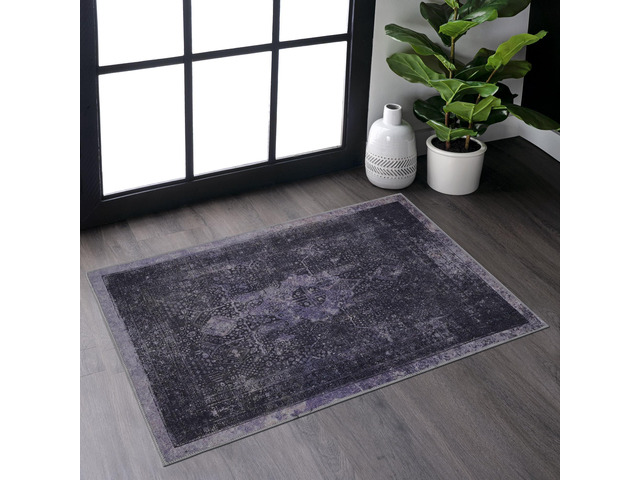 Anthracite Washable Rug 36*24 inch Doormat Rug (Anthracite, 36*24 inch)