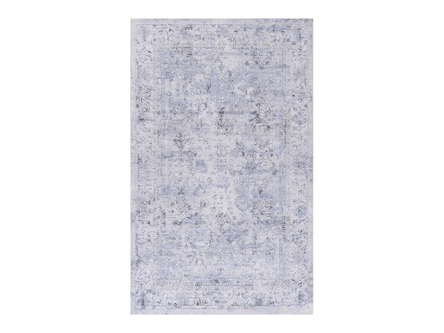 Blue Washable Rug 36*24 inch Doormat Rug (Blue+Cream, 36*24 inch)