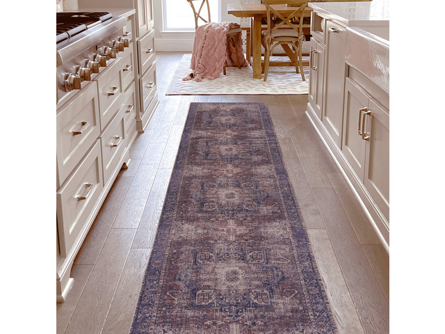 Burgundy Washable Rug 120*30 inch Runner Rug (Burgundy, 120*30 inch)