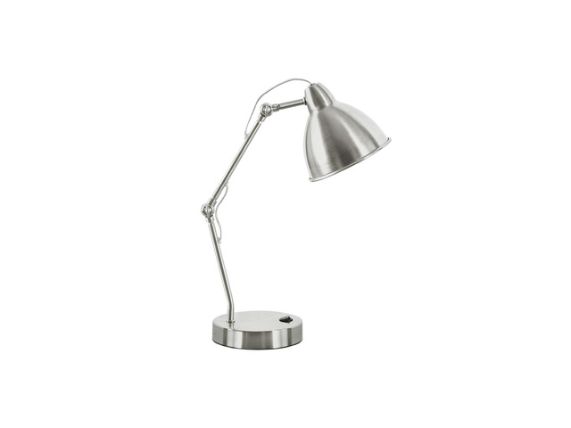 Lighting, 17'H, Table Lamp, Usb Port included, Nickel Metal, Nickel Shade, Modern
