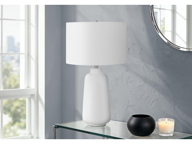 Lighting, 26'H, Table Lamp, Cream Ceramic, Ivory / Cream Shade, Modern