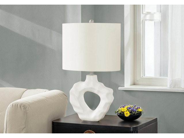 Lighting, 25'H, Table Lamp, Cream Resin, Ivory / Cream Shade, Modern
