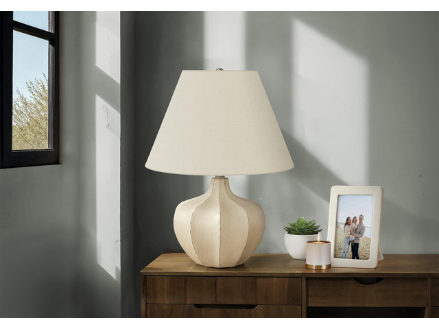 Lighting, 21'H, Table Lamp, Cream Resin, Ivory / Cream Shade, Transitional