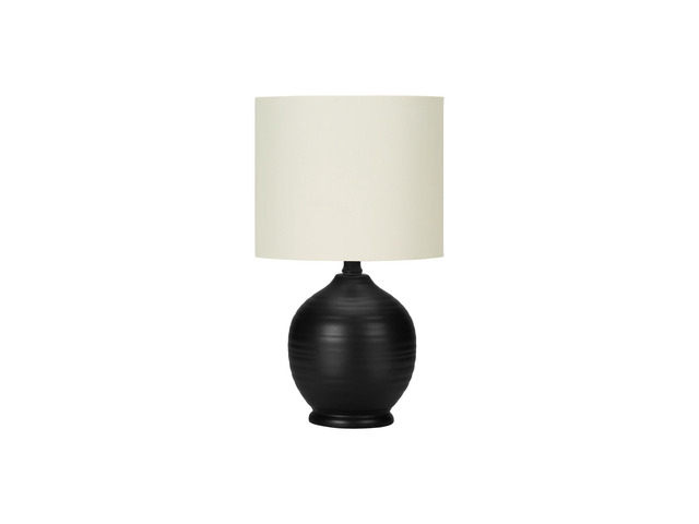 Lighting, 17'H, Table Lamp, Black Ceramic, Ivory / Cream Shade, Transitional