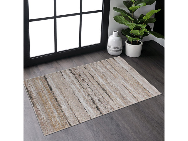 Collection 36*24 inch Brown / Striped Doormat Rug