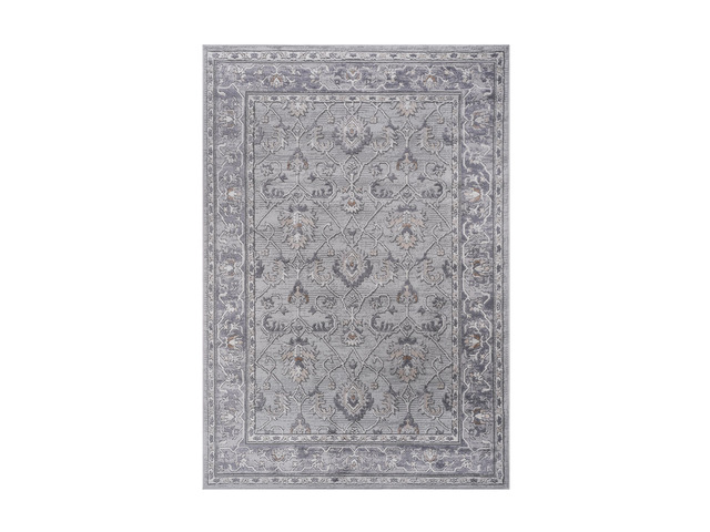Collection 5X7 Ivory/Grey/Oriental Non-Shedding Living Room Bedroom Dining Home Office Stylish and Stain Resistant Area Rug