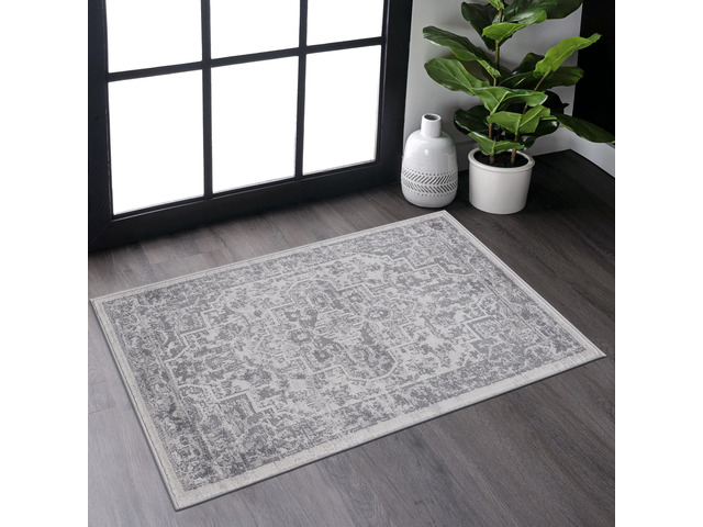 Collection 2X3 Silver/Oriental Non-Shedding Living Room Bedroom Dining Home Office Stylish and Stain Resistant Area Rug