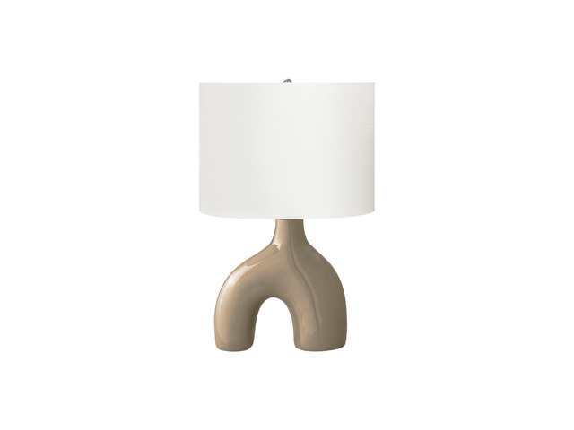 Lighting, 25'H, Table Lamp, Brown Ceramic, Ivory / Cream Shade, Contemporary, Modern