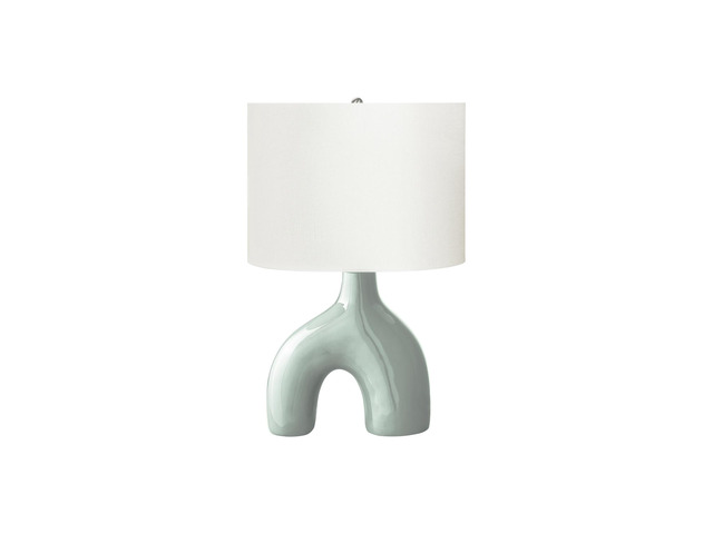 Lighting, 25'H, Table Lamp, Green Ceramic, Ivory / Cream Shade, Contemporary, Modern