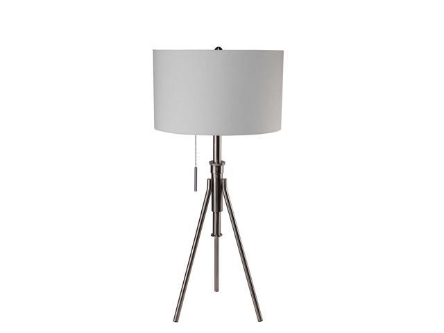 Vintage Look 1Pc Floor Lamp Brushed Steel Tripod Legs Unique Lamp Pull Switch 32'H