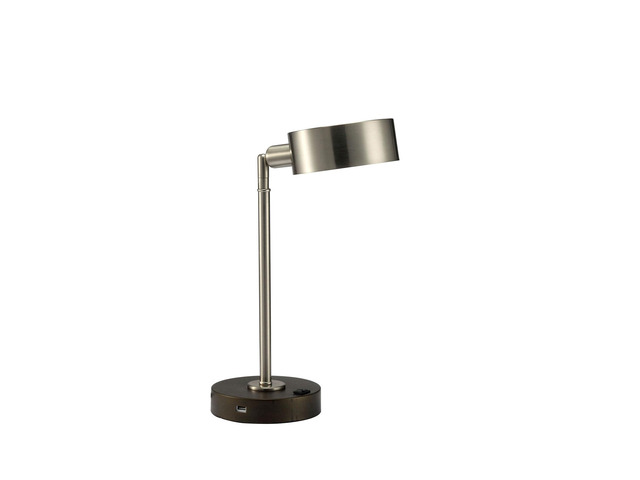Simple Contemporary 1Pc Table Lamp Stain Nickel Metal Frame Adjustable Head Lamp