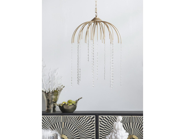 D20x29' Vintage Glamour Gold with Raining Glass Beads Chandelier