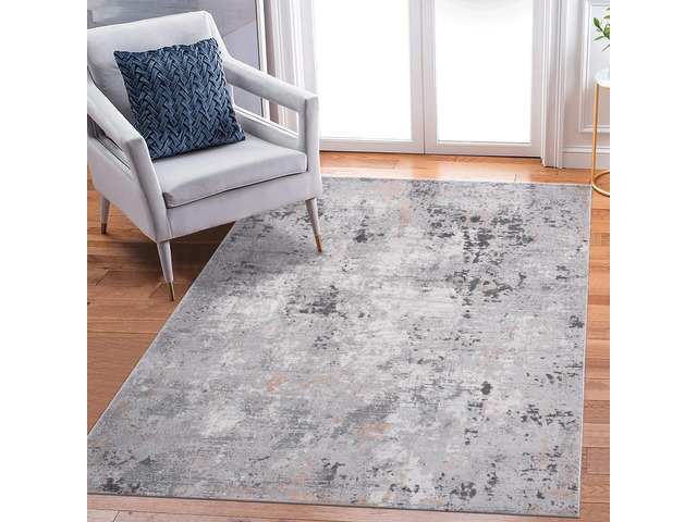 Collection 6X9 Grey/Multi/Abstract Non-Shedding Living Room Bedroom Dining Home Office Stylish and Stain Resistant Area Rug