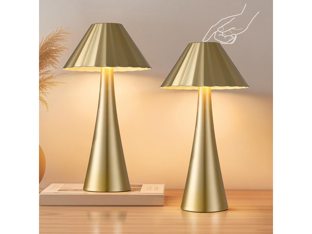 26.5 inch Modern Mini Table Lamp Set Of 2, Small Nightstand Lamp with top touch Control and Usb Charging, Metal Desk Lamp with Dimmable Led Light...