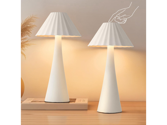26.5'' Modern Mini Table Lamp Set Of 2, Nightstand Lamp with top touch Control and Usb Charging, Small Metal Desk Lamp with Dimmable Led Light for...